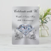 オーダーメイドのダイヤモンドアニバーサリー招待状 招待状 (スタンド正面)