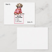 オーダーメイドのダックスフンド バレンタインノート ノートカード (正面/裏面)