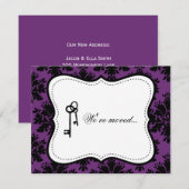 オーダーメイドのダマスク柄 引っ越しお知らせ 案内状 (正面/裏面)