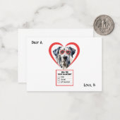 オーダーメイドのダルメシアン犬のバレンタイン ノートカード (正面/裏面インサイチュ)