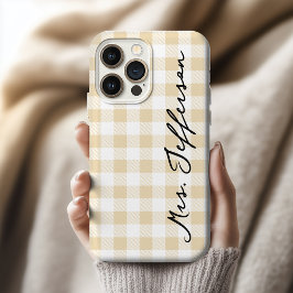 オーダーメイドのチェック柄 卒業記念品 iPhoneケース 彼女へ iPhone 15 Proケース