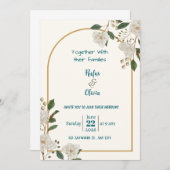 オーダーメイドのデジタル結婚式招待状 - モダンE 招待状 (正面/裏面)