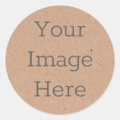 オーダーメイドのナチュラルブラウンクラフト紙ステッカー シンプル印刷 ラウンドシール (正面)