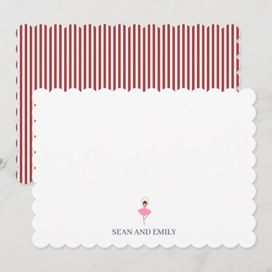 オーダーメイドのナッツクラッカーの絵のクリスマスステーショナリー サンキューカード (正面/裏面)