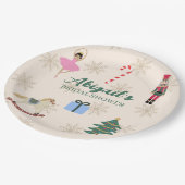 オーダーメイドのナッツクラッカーイラスト ブライダルシャワー ペーパープレート (アングル)