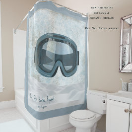 オーダーメイドのニューハンプシャー スキー。 Eat Sleep Ski シャワーカーテン