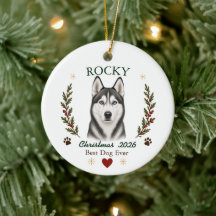 オーダーメイドのハスキー犬のクリスマス