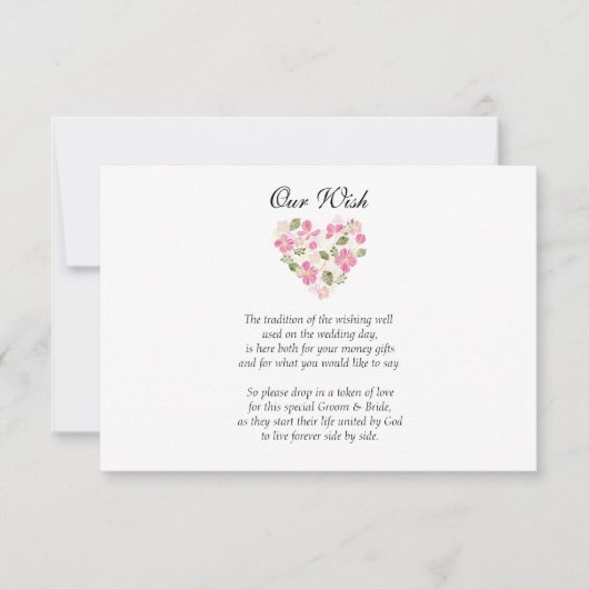 オーダーメイドのハートウェディング ウィッシュ ウェル インビテーション (正面)