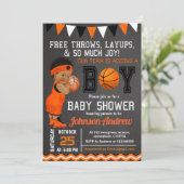 オーダーメイドのバスケットボールベイビーシャワー 招待状 (スタンド正面)