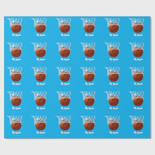 オーダーメイドのバスケットボール名前入り ラッピングペーパー (フラット)