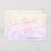 オーダーメイドのバチェロレッテパーティーカード サンキューカード (正面/裏面)