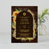オーダーメイドのバット・バール・ミッツヴァ・イベント、エレガントでモダンな 箔招待状 (立ち正面)