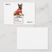 オーダーメイドのバレンタイン向けドイツシェパードの子犬 ノートカード (正面/裏面)