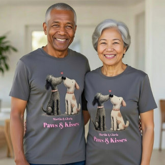 オーダーメイドのバレンタイン犬Tシャツ – 愛犬のキス Tシャツ