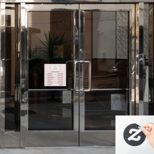 オーダーメイドのパステルピンクのケーキ専門店 ウィンドウサイン (オフィスドア)