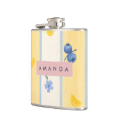 オーダーメイドのパステルブルーベリー＆レモンのパターン フラスク (左)