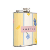 オーダーメイドのパステルブルーベリー＆レモンのパターン フラスク (右)