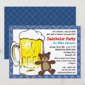 オーダーメイドのパパ独身パーティー招待状 - おむつビール樽 招待状 (正面/裏面)