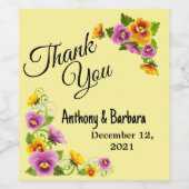 オーダーメイドのパンジー感謝ワインボトルラベル ワインラベル (シングルラベル)