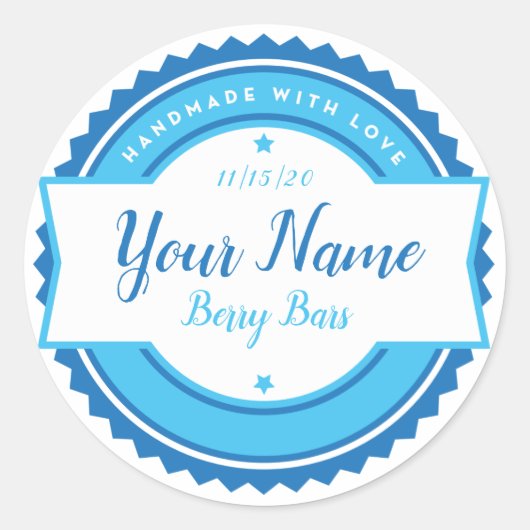 オーダーメイドのパン屋ラベル ラウンドシール (正面)