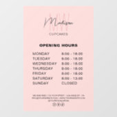 オーダーメイドのパン屋ロゴ ピンク 開店時間 ウィンドウサイン (シート)