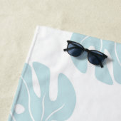 オーダーメイドのパーソナライズされたフィカスリーフのバチェロレッテパーティー ビーチタオル (インサイチュ)