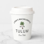 オーダーメイドのパームツリーパーティー オーダーメイドのトロピカルバチェロレッテ 紙コップ (裏面)