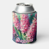 オーダーメイドのヒヤシンスの花 ピンクのヒヤシンス 缶クーラー (缶裏面)