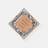 オーダーメイドのビクトリアンスクロールフレーム - 陶土テラコッタ スタンダードカクテルナプキン (角)