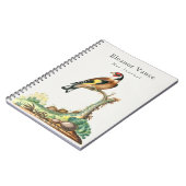 オーダーメイドのビンテージ植物画と鳥の彼女のジャーナル ノートブック (左側)