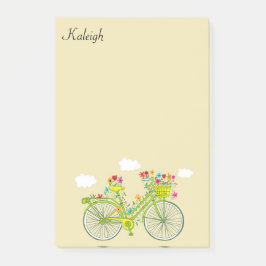 オーダーメイドのビンテージ自転車の花かご ポストイット