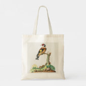 オーダーメイドのビンテージ風植物画と鳥の先生グッズ トートバッグ (裏面)