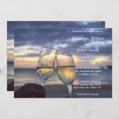 オーダーメイドのビーチでのサンセットウェディング招待状 招待状 (正面/裏面)