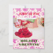 オーダーメイドのピンクのジンジャーブレッド シーズンカード (正面)