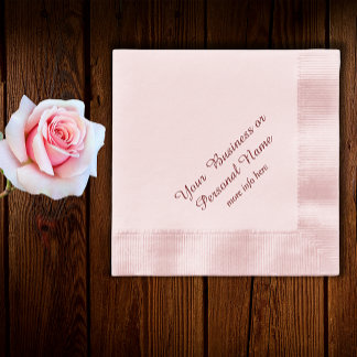 オーダーメイドのピンクのナプキン 縁ありカクテルナプキン