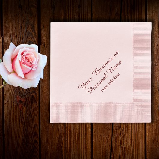 オーダーメイドのピンクのナプキン 縁ありカクテルナプキン