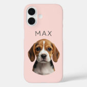 オーダーメイドのピンクの犬の写真と名前 Case-Mate iPhoneケース (裏面)