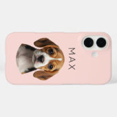 オーダーメイドのピンクの犬の写真と名前 Case-Mate iPhoneケース (裏面 (横))