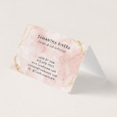 オーダーメイドのピンク大理石のゴールドラメ入りカード (裏面)