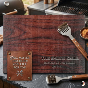 オーダーメイドのフェイクウッドBBQグリルマスターガラス カッティングボード