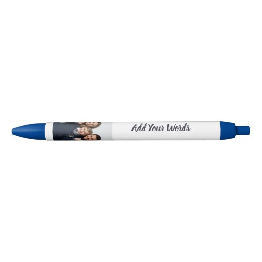 オーダーメイドのフォト&テキスト入り高級ペン 黒ボールペン (正面)
