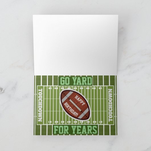 オーダーメイドのフットボールクラシック ずっとヤードを楽しもう カード (内部)