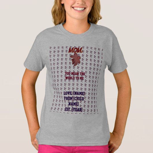 オーダーメイドのフラワー Tシャツ (正面)