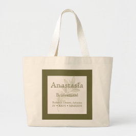 オーダーメイドのブライズメイド用トートバッグ ラージトートバッグ
