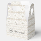 オーダーメイドのブライズメイド用フェイクレースとハート フェイバーボックス (オープン)