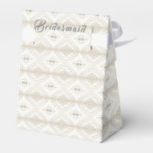 オーダーメイドのブライズメイド用フェイクレースとハート フェイバーボックス (裏面サイド)