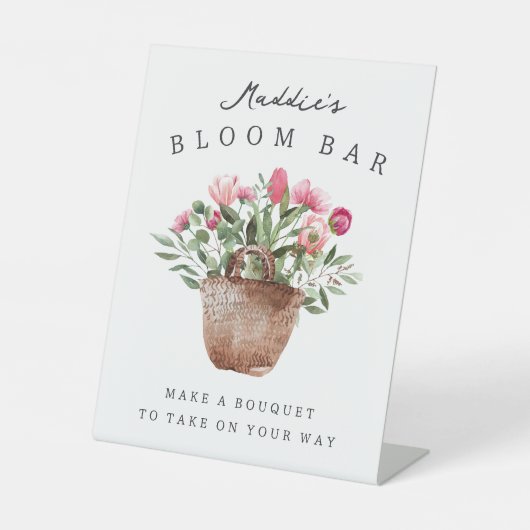 オーダーメイドのブライダルシャワーブルームバー 台座サイン (正面)