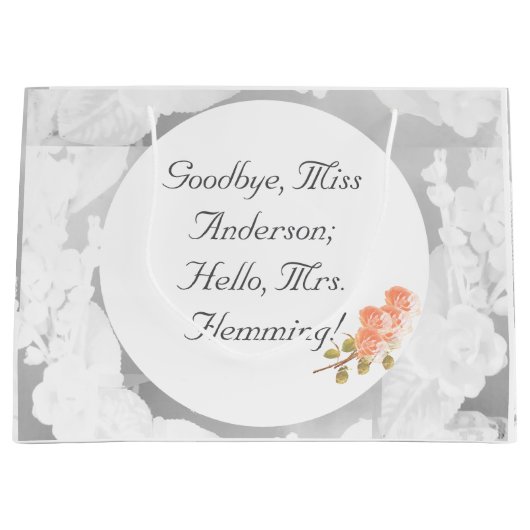 オーダーメイドのブライダルシャワー ラージペーパーバッグ (正面)