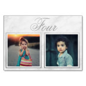 オーダーメイドのブライド グルーム 年齢 大理石 シルバー テーブル ナンバー テーブルナンバー (正面)