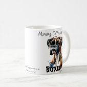 オーダーメイドのブラウンズキュートな水色ボクサーマグ コーヒーマグカップ (正面右)